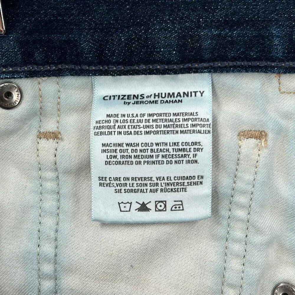CITIZENS OF HUMANITY Corey Short Womens 28 Slouchy Fit Denim Cut Off Dark Wash